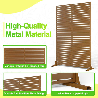 Outdoor Privacy Screen,72" H×47" W Metal Privacy Screen, Freestanding Privacy Fence Panels for Patio