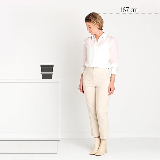 Brabantia Sort & Go Kitchen Countertop Food Scraps Compost Bin | XS / 1.6 Gal / 6L | Jade Green | Removable Stay-Open Lid, Carry Handle, Easy-Clean Recycling Box | Wall-Mounting Bracket Included