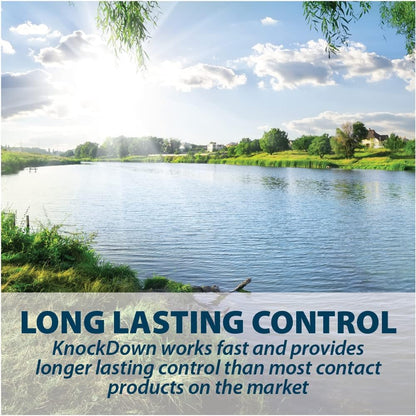 Airmax Knockdown Defense 2-in-1 Liquid Pond Algae Control, Effective & Fast Acting Algaecide, Aquatic Weed Treatment for Clear Water in Ponds & Lakes, Liquid Formulation, 16 oz with Treatment Booster