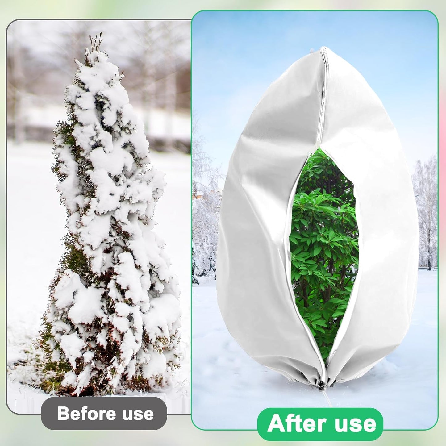 DQS 2 Pack Plant Covers Freeze Protection, 47.2" x70.8" Winter Frost Protection Blankets Frost Cloth,Suitable for Outdoor Winter Frost, Cold Weather, shrubs, Trees, Jackets, and coverings