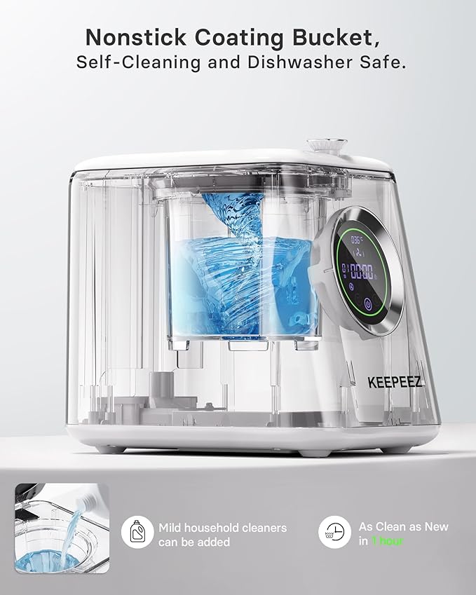 Eectric Kitchen Composter, 3L Smart Mill Food Recycler with Large Touch Screen, Compost Bin Indoor with 4 Sharktooth Blades, 0.5kWh Per Cycle Energy-efficient, Odorless, Low Noise, Auto-Cleaning