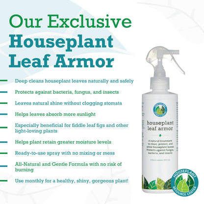 Leaf Armor Spray for Houseplants – Protects Against Fungal Leaf Spots, Bacteria, Pathogens & Yellowing | Gentle & Natural Phosphite Formula | Ready-to-Use | Made in USA – 8 oz