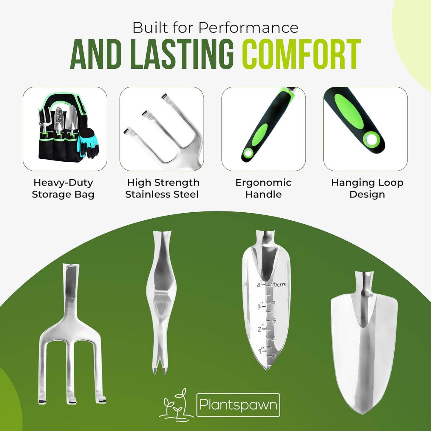 23-Piece Gardening Tools Set with Bag – Heavy-Duty Rust-Proof Hand Tools with Plastic Handles Includes 15 Plant Tags – Ideal Gift for Women, Men, Mom, Dad & Gardeners