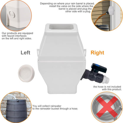 Rain Barrel Diverter Kit - Rainwater Collection System Fits 2x3 or 3x4 Inch Downspout with Filter and PVC Spigot