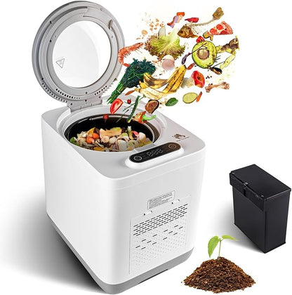 Electric Kitchen Composter, Indoor/Outdoor Smart Countertop Compost Bucket, Odorless Electric Compost Bucket
