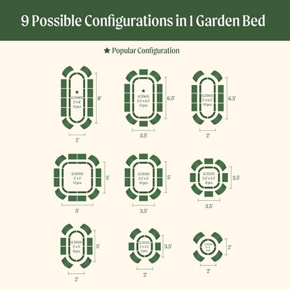 Vego garden 32" Extra Tall Raised Garden Bed Kits, 9 in 1 Modular Raised Planter Box for Vegetables Flowers Fruits Oval Metal Raised Garden Bed, Terra Cotta