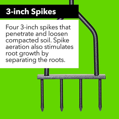 Yard Butler Aerators - Durable for Easy Lawn Care & Healthy Growth - Prevent Lawn Damage by Breaking Up Compaction - Ergonomic Gardening Tool, Spike Aerator