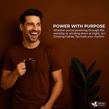 FreshDrinkUS, Ginseng 6 Treasures Kidney Tea, 30 Packs Of Super Kidney Cleanse Detox Tea For Men & Women, 100% Natural Roots & Berries | Caffeine-Free | Adaptogenic Blend for Energy, Wellness & Vitality Support