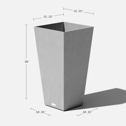 Veradek V-Resin Indoor/Outdoor Taper Planter (30 inch, Grey)