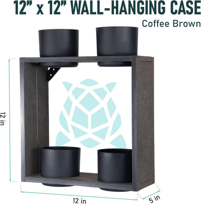 Urban Garden Decor with Pots Included, Hanging Planters for Indoor Outdoor Plants, Hanging Flowerpots, Wall Hanging Plant Holder Window Plant Shelves (Coffee Brown, Combo)