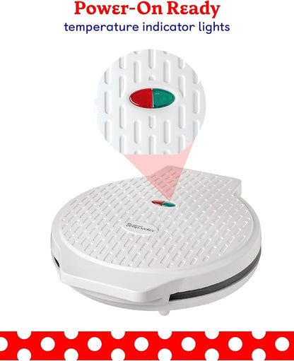 Betty Crocker Pizza Maker Plus, 12" Indoor Electric Grill, Nonstick Griddle Pan for Pizzas, Quesadillas, Tortillas, Nachos and more, 12" Electric Griddle for Delicious Meals and Snacks, White