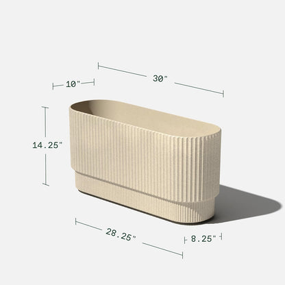Veradek Demi Series Long Planter for Porch, Patio, Backyard | Durable Plastic-Stone Composite Material | Modern Décor for Shrubs, Flowers