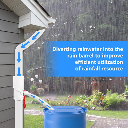 Longzhuo Rain Barrel Diverter Kit, 8cm(3.1") 10cm(3.9") Inlet, Rainwater Collection System, Rain Water Collection System Kit, for Downspout, Diverting Water, Recycle Rainwater, White (10CM)