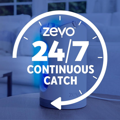 Zevo MAX Bug Catcher & Fly Trap for Indoors - Flying Insect Trap for Gnats, House & Fruit Flies - Use in Any Room - No-Mess Disposal (2 Plug in Bases & 4 Cartridges)