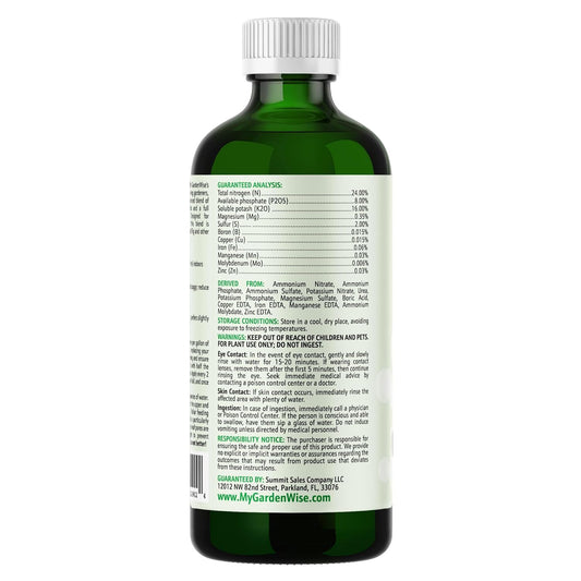 3-1-2 Liquid Fertilizer Concentrate with Micronutrients - Optimal Fiddle Leaf Fig Plant Food, Ideal for Ficus Lyrata & Fig Trees, Gold Leaf Enhanced Indoor Plant Fertilizer (8 OZ)