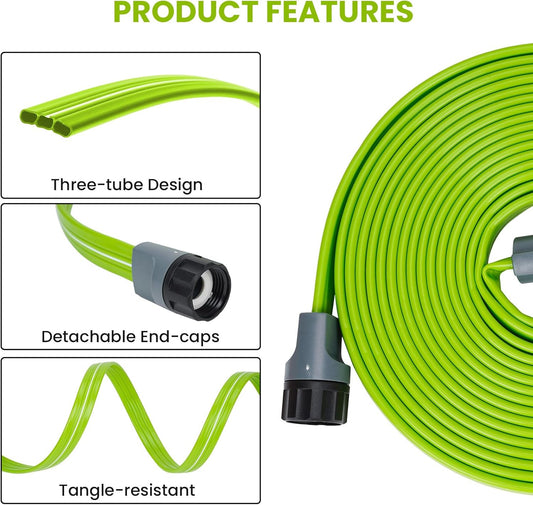 Sprinkler Soaker Hose 15FT, Watering Hose with Holes, High-Efficiency Sprinklers System for Garden and Lawn with Staples