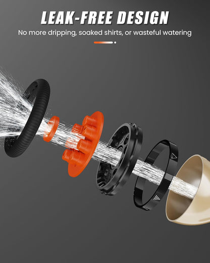 RAINPOINT Garden Hose Nozzle, Hose Sprayer Nozzle with 9 Spray Patterns, High Pressure Water Hose Nozzle Heavy Duty Metal Hand Sprayer, Watering Plants and Lawn,Orange