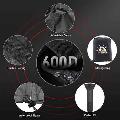 Patio Heater Covers - 600D Outdoor Heater Cover with Zipper Waterproof Heavy Duty, Propane Heat Cover for East Oak, Hampton Bay, Fire Sense and More (87" Height x 33" Dome x 19" Base)