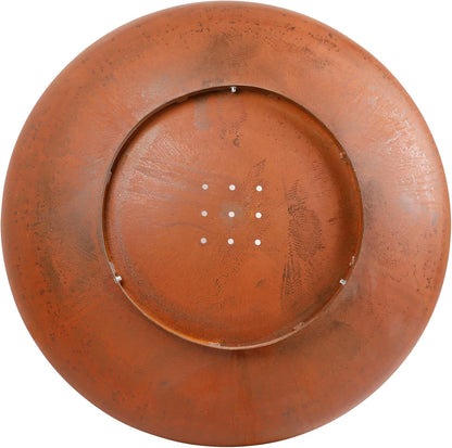 KOL 35" Dia. Heavy-Duty Fire Pit - Pre-Rusted Corten Steel Round Firepit Large Fire Bowl with Stand - Weathering Steel Wood Burning Fireplaces for Outside Backyard Deck Party Bonfire