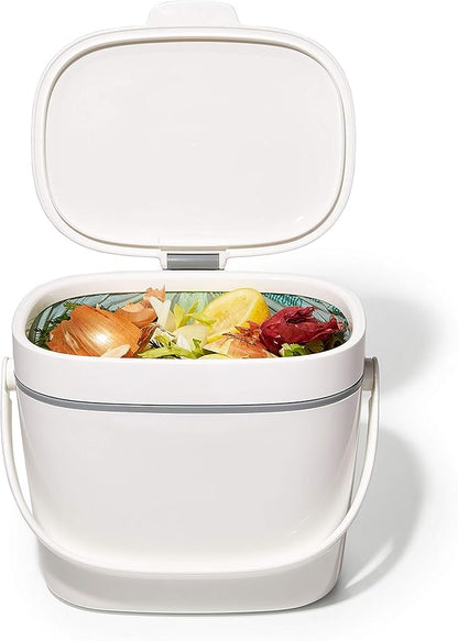 OXO Good Grips EASY-CLEAN COMPOST BIN - WHITE - 1.75 GAL/6.62 L