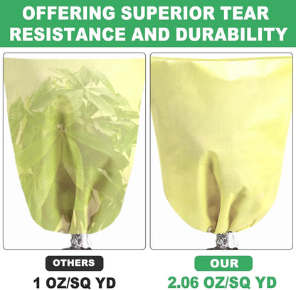 2 Pack Winter Plant Covers Freeze Protection, 47.2" X 70.8" Frost Cloths for Outdoor Plants with Zipper Drawstring, Tree Covers for Winter Cold Weather Plant Covers Bags Shrubs Trees Jacket