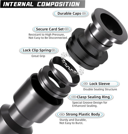 10 Pack Quick Connect 1/4" Drip Irrigation Shut Off Valve, Universal Drip Irrigation Tubing Coupling Valve, Leak Free Connector Locking Fitting for Sprinkler or Drip Irrigation System