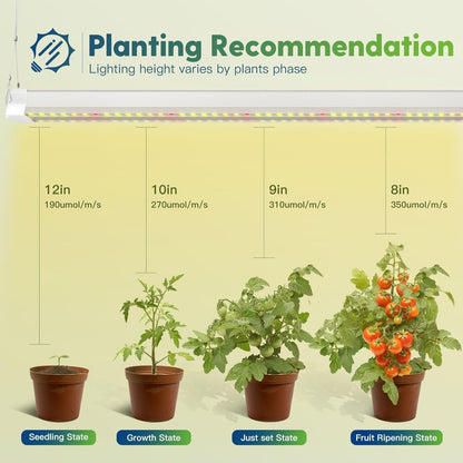 FREELICHT 4 Pack 4FT LED Grow Lights, 160W (4 x 40W,1080W Equivalent), Full Spectrum Sunlight Growing Lamp Fixture, Hanging Plant Light for Hydroponic Indoor Plants Seeding, Plug-in with On/Off Switch