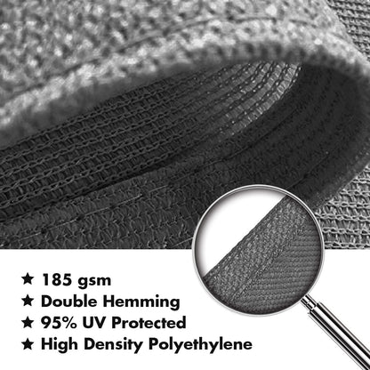 KANAGAWA 14'X14' Dark Gray Custom Size Sun Shade Sail Square UV Block Canopy Cover for Patio Backyard Lawn Garden Outdoor (Customized Available)
