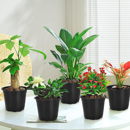 60 Pack 4 Inch Nursery Pots for Plants, Plastic Seeds Starter Pots with Drainage Holes, Small Plastic Plant Nursery Pots for Succulents Seedling Cutting Transplanting (60, 4 Inch)