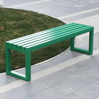 Weatherproof Metal Dining Bench, Outdoor Bench Backless Patio Bench 2-Person Farmhouse Bench Garden Bench for Kitchen, Living Room, Entryway(Green,40in)