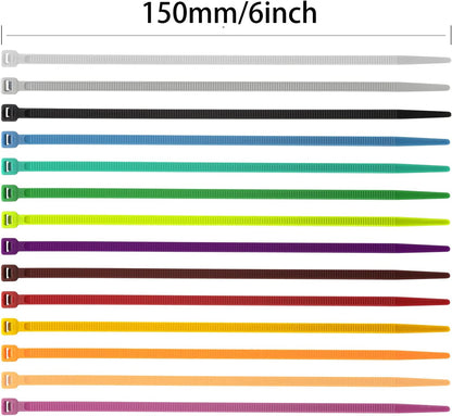 XINGO 100PCS Cable Zip Ties Heavy Duty, Premium Nylon Plastic Wire Ties with 50 Pounds Tensile Strength, Self-Locking Black Nylon Zip Ties for Indoor and Outdoor (6 inch, Yellow)