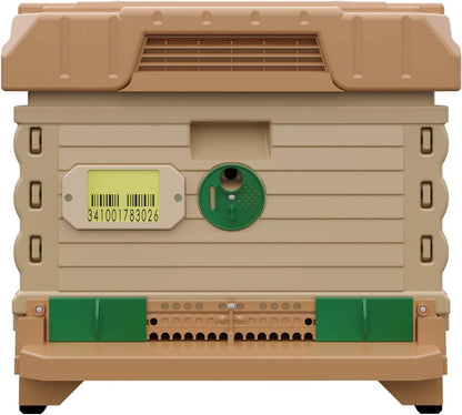 Ergo Insulated 10 Frame Bee Hive Set [NO Frames Included] (Single Hive, Tan Body Green Entrance)