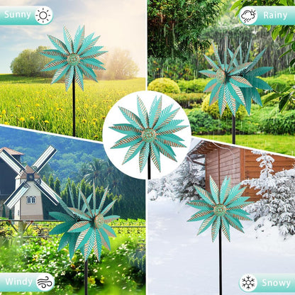 Wind Spinners Outdoor,Garden Windmill for Yard 57.9 Inches Metal Kinetic Wind Spinner for Outdoor Garden Patio Yard Decor