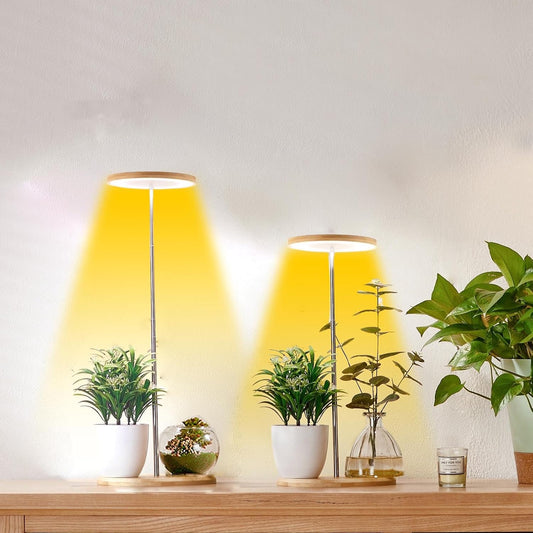Plant Grow Light for Indoor Plant,Bamboo Mini LED Grow Light Garden,Height Adjustable,Automatic Timer with 8/12/16 Hours