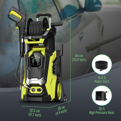Pressure Washer with 4 Quick Connect Nozzles,Inlet Hose & Filter, Foam Cannon for Cars/Fences/Driveways Cleaning