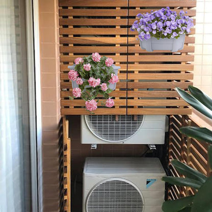 summer flower 3Pcs Hanging Plant Pots,Hanging Flower Pot with Detachable Hooks,9.84" Wall Planters for Balcony Decor Garden Yard(Gray)