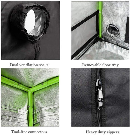 48"x48"x80" Indoor Mylar Hydroponics Grow Tent