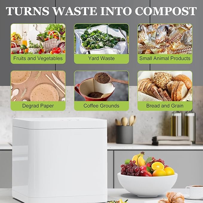 Electric Composter for Kitchen, 3.3L Odorless Smart Compost Bin, 2 Modes, Food Waste to Fertilizer, Smart Electric Composter for Kitchen,220V