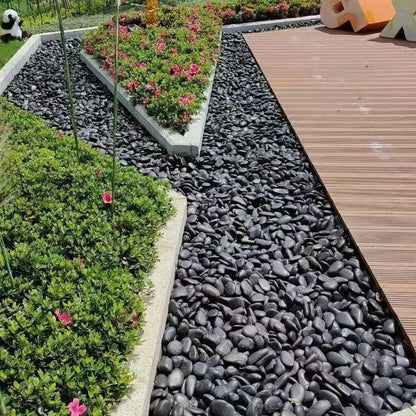 40lbs Black Rocks for Landscaping, 2-3 Inch High Polished Pebbles Natural Large River Rocks for Plants, Decorative Stones Garden Outdoor and Indoor DIY Vase Filler Fish Tank Aquariums