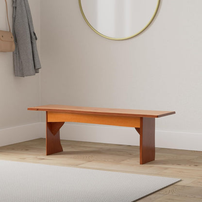 Rustic Red Door Co. Live Edge Wooden Bench - Solid Wood Dining Bench Furniture - Natural Edge Wooden Slab Bench (4' Long, Oak Wood with Cappuccino Stain)