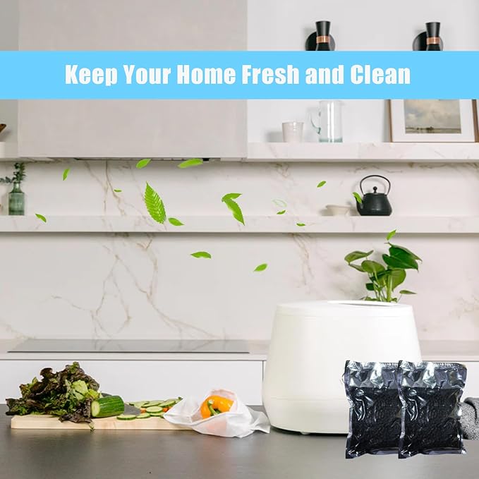 Odor Absorbing Filter Refills Compatible with Lomi Smart Waste Kitchen Composter, Most FoodCycler Filters, Replacement Activated Charcoal