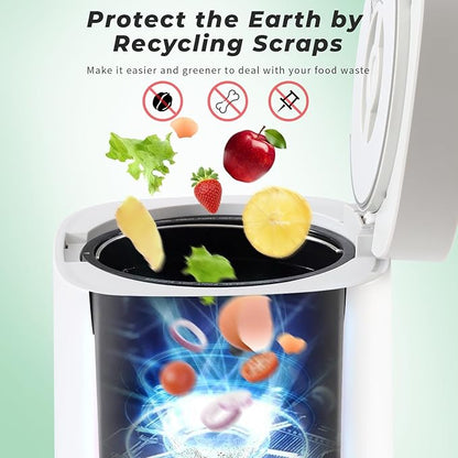 Electric Compost Bin Kitchen Sustainable with 9 Modes Turn Food Waste Indoor Countertop and Scraps into Dry Compost