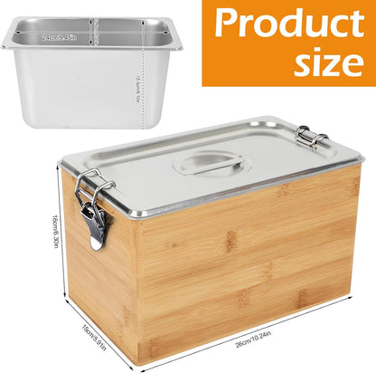 AQQHSAIN Compost Bin with Lid 1.2 Gal Countertop Compost Kitchen Scrap Indoor Large Compost Bucket Kitchen Odorless Smell Proof Composter with Stainless Steel Insert (Brown, 4.5L)