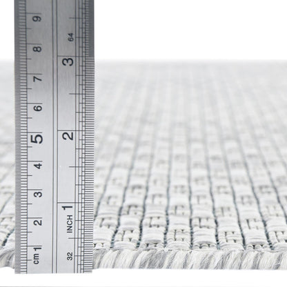 Unique Loom Collection Casual Transitional Solid Heathered Indoor/Outdoor Flatweave Area Rug (13' Round, Light Gray/Ivory)