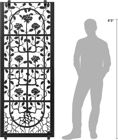 H Potter Trellis Privacy Screen (Wall Trellis Black w Mounting Brackets)