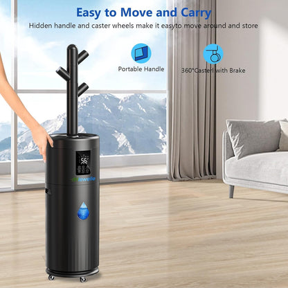 Large Humidifiers for Bedroom, 4.5 Gal Cool Mist Humidifier for Large Room Whole House with Remote Control, 800mL/h Output, 48H Runtime, Auto Humidistat, Wheels, Timer, Essential Oil Tray