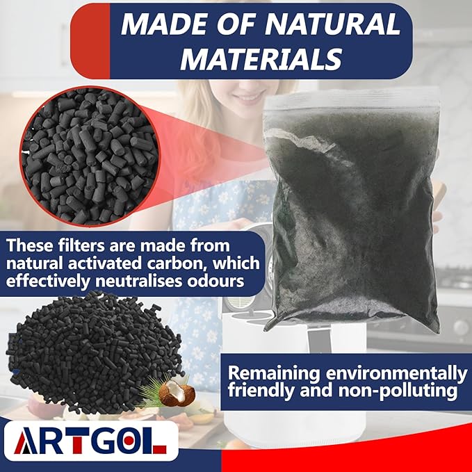 4-Pack (2 pounds) Activated Charcoal Filter Refill for Vitamix FoodCycler Filters Kitchen Waste Composters, Replacement Activated Carbon for Vitamix FC-50-SP FoodCycler Filters, Fit for Eco 5