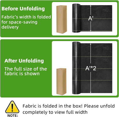 Shade&Beyond 4ftx100ft Weed Barrier Fabric 3.5oz Heavy Duty Landscape Fabric with Superior Permeability Weed Control, Garden Woven Ground Cloth with Staples