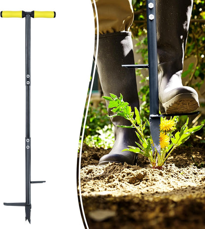 Colwelt Weed Remover Tool 39’’, Weed Puller Root Remover with Thick Steel Claw, Long Handled Weeding Tool with Easy Foot Ejector, Stand Up Garden Weeder Tool for Lawn Grass Dandelion Removal