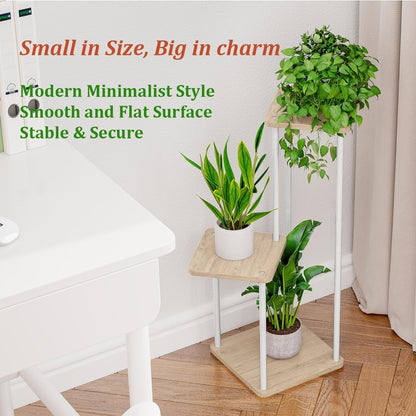 AZERPIAN 3 Tier Plant Stand Indoor Metal Plant Shelf for Multiple Plants Corner Flower Holders for Living Room Balcony Bedroom Patio Garden, Black (White, 3 tier)